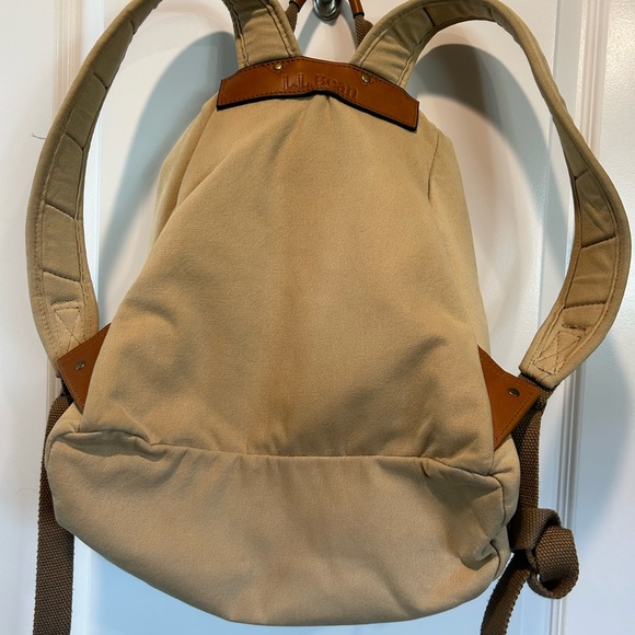 LLBean Canvas & Leather Backpack - Picture 4 of 6